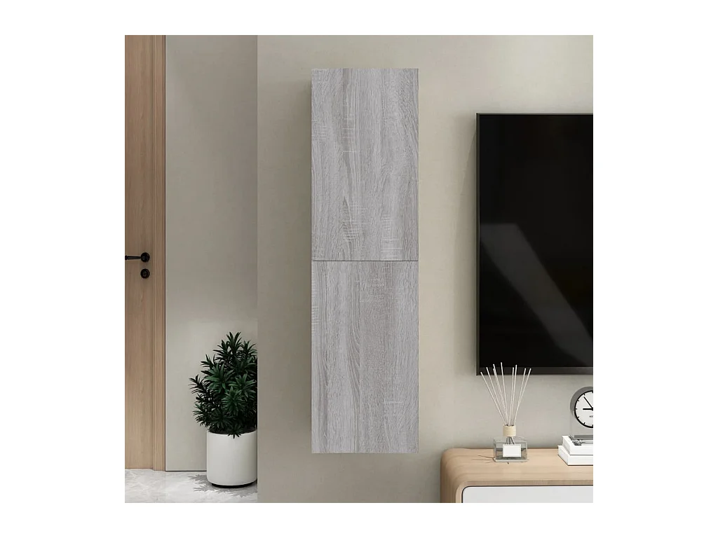 Mobile TV da parete grigio Sonoma 30,5x30x110 cm