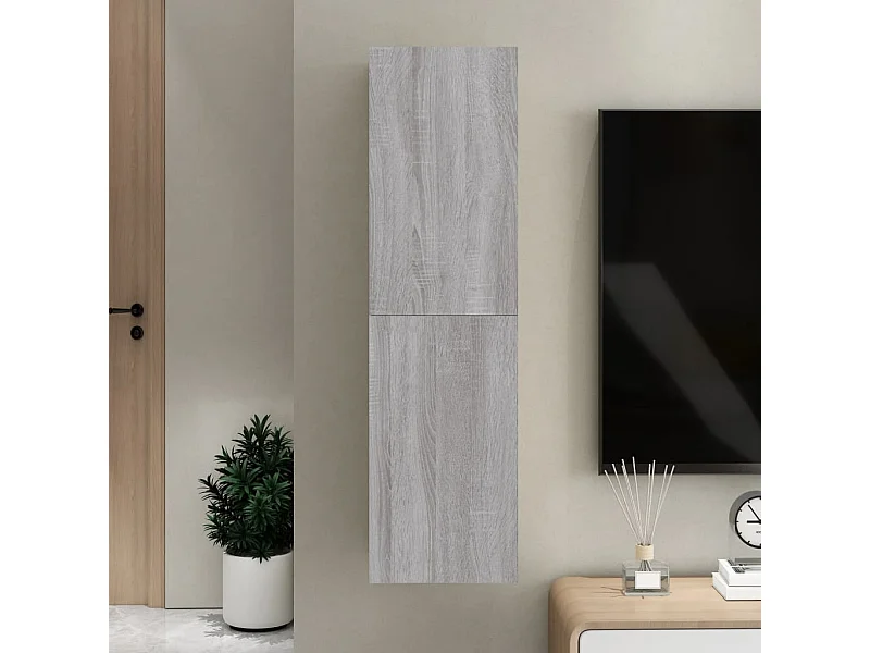 Mueble de TV de pared Sonoma gris 30,5x30x110 cm