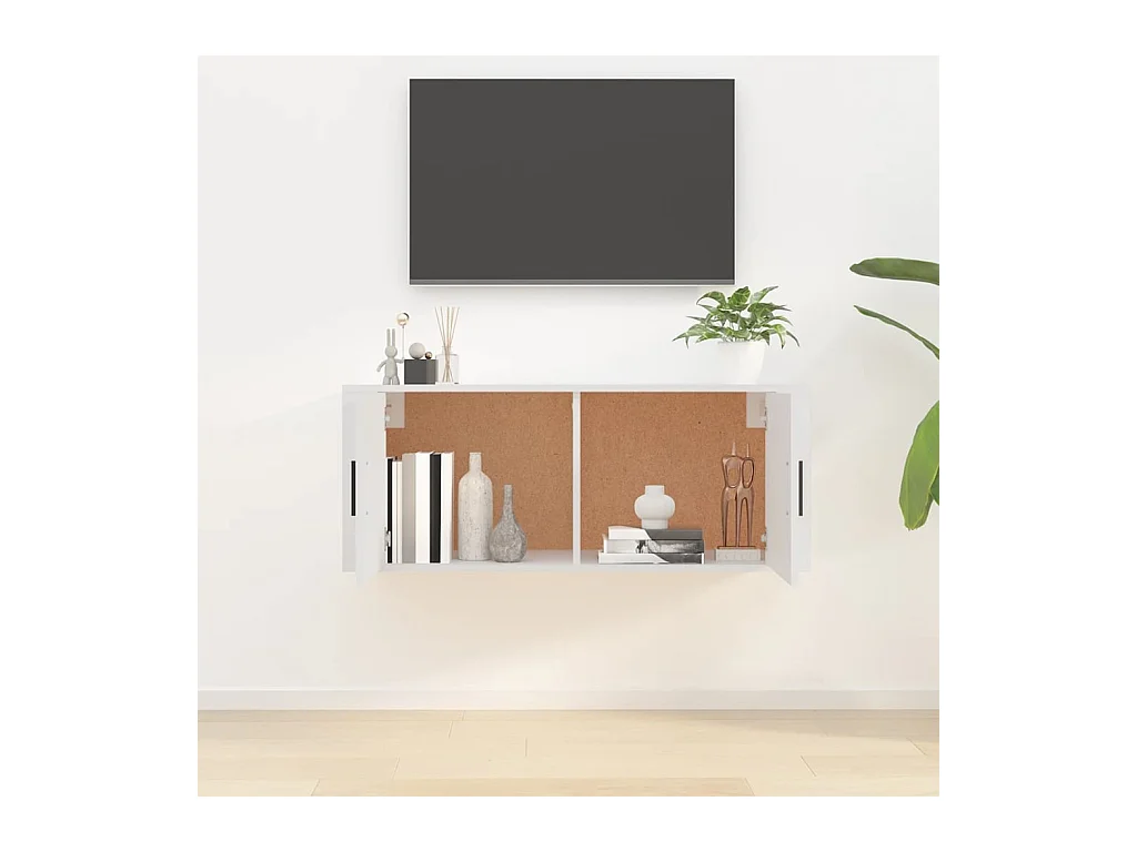 Mobile porta TV bianco da parete 100x34,5x40 cm