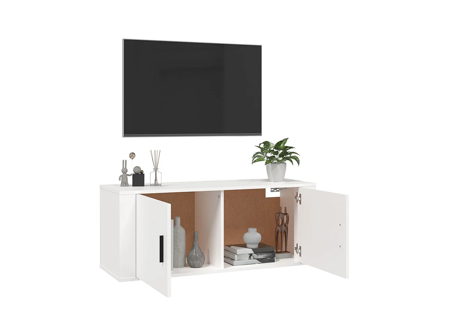 Mobile porta TV bianco da parete 100x34,5x40 cm