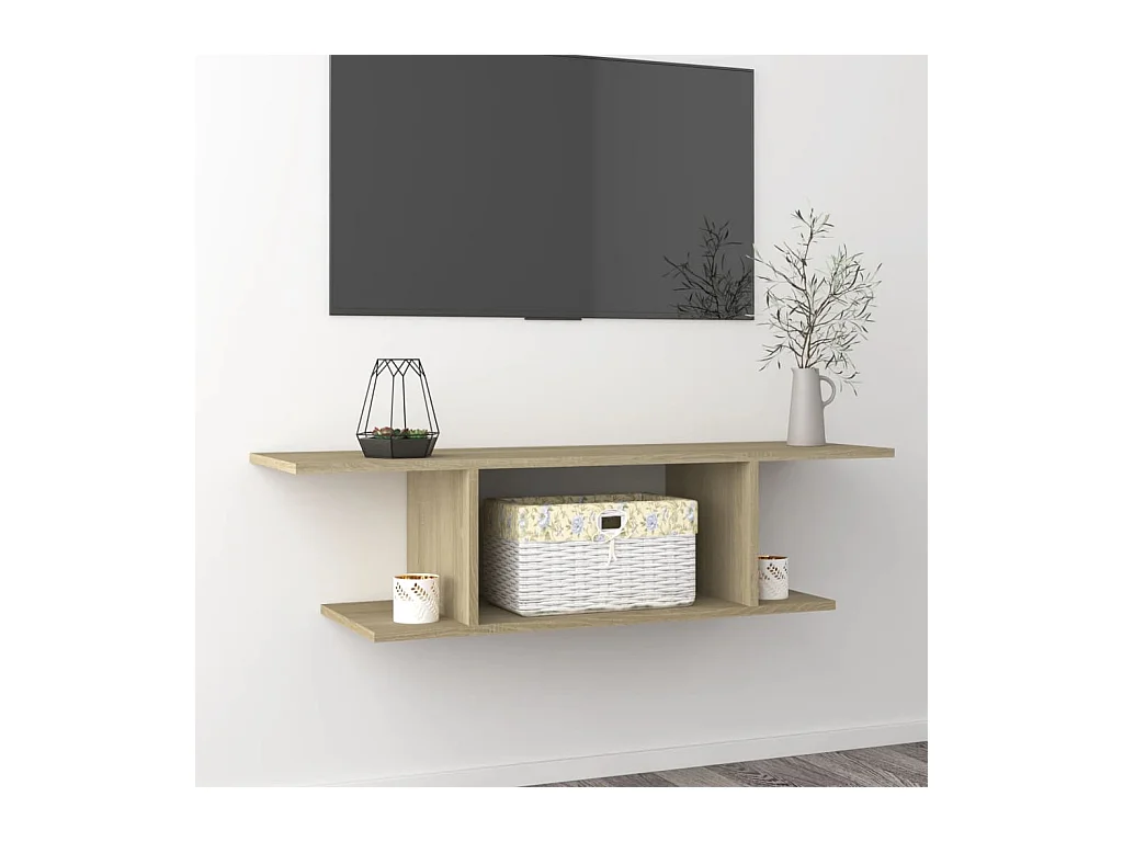 Meuble TV mural Chêne sonoma 103x30x26,5 cm