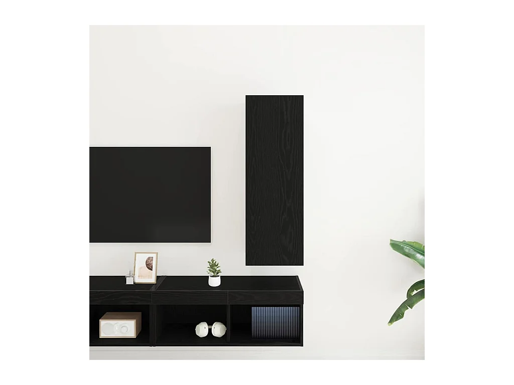 TV-Wandschrank Eiche schwarz 30,5 x 30 x 90 cm Holzwerkstoff