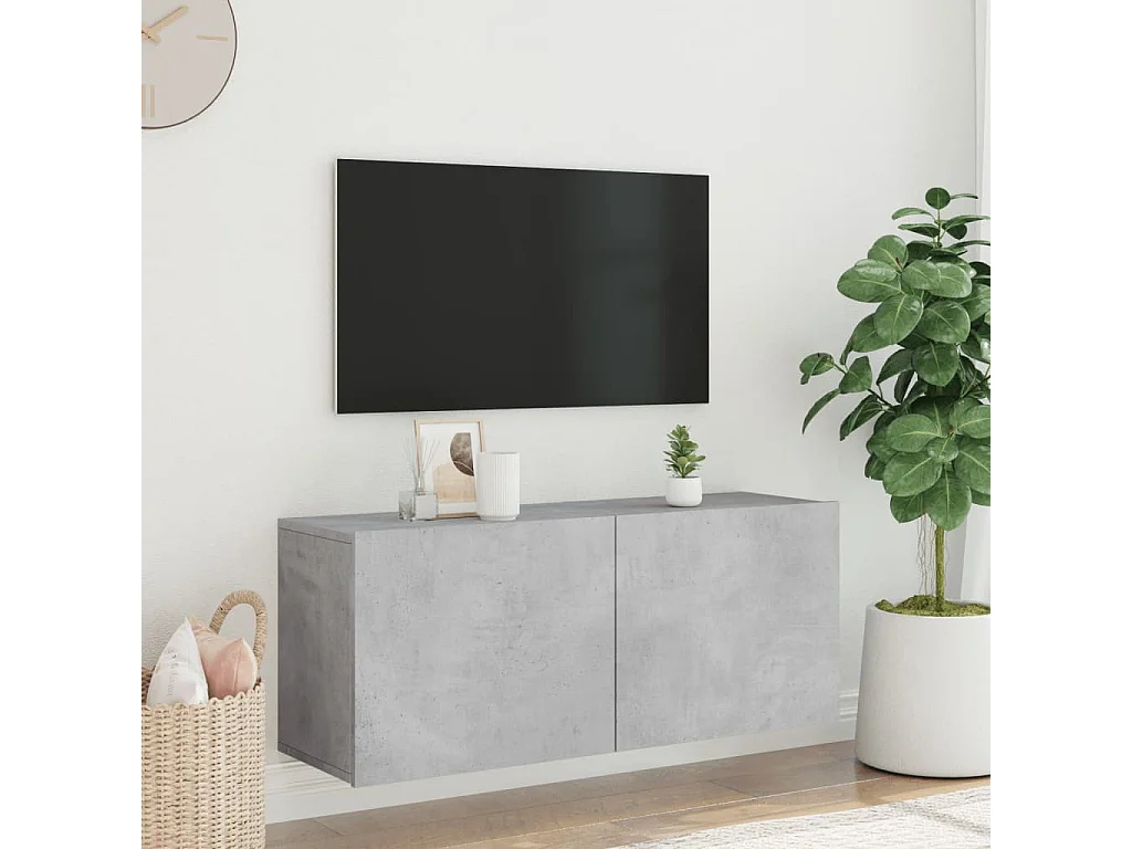 Mobile TV da parete grigio cemento 100x30x41 cm