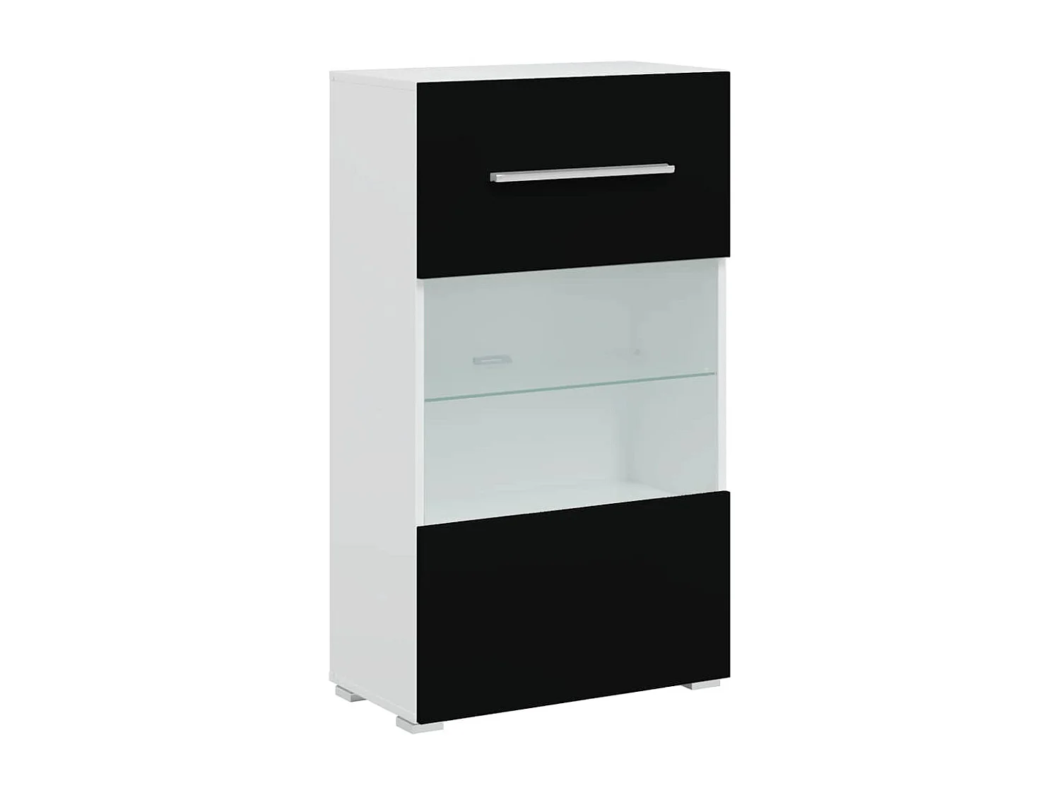 Mueble de TV de pared de 5 piezas con iluminación LED Negro