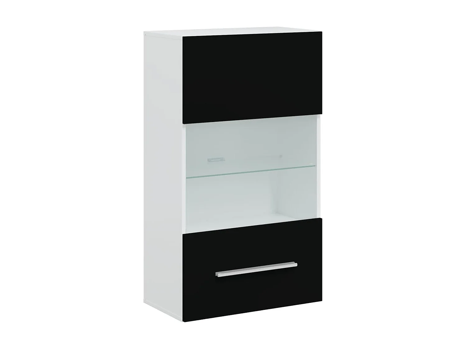 Mueble de TV de pared de 5 piezas con iluminación LED Negro