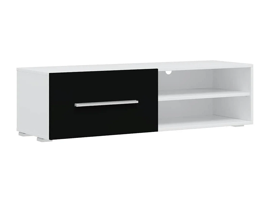 Mobile TV da parete 5 pezzi con illuminazione LED Nero