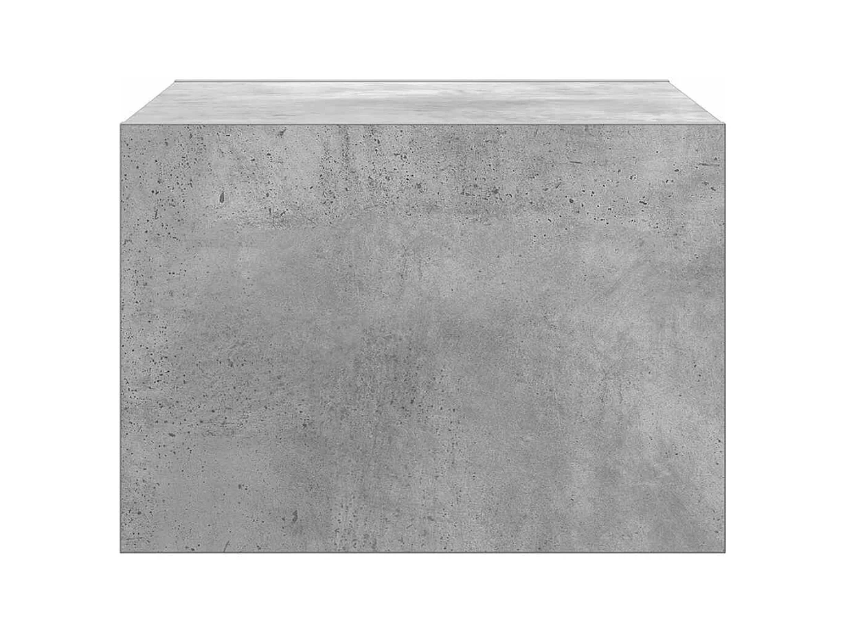 Table de chevet murale avec lumières LED gris béton