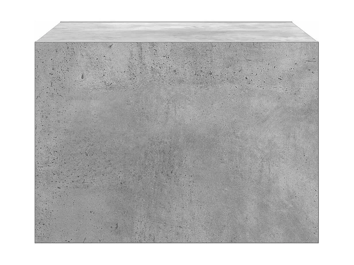 Table de chevet murale avec lumières LED gris béton
