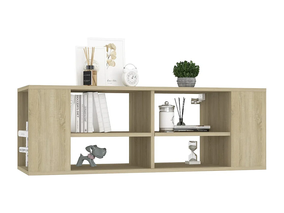 Mueble de TV de pared roble Sonoma 102x35x35 cm Madera de ingeniería