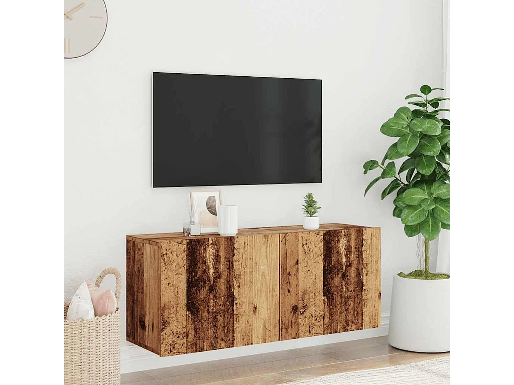 Wandmeubel tv in oud hout 100x30x41 cm