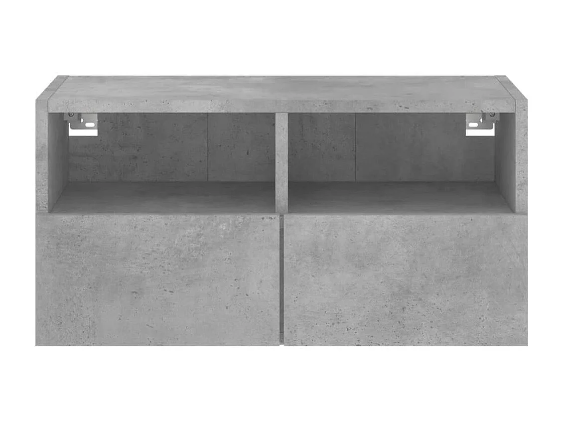 Mobile TV da parete grigio cemento 60x30x30 cm in legno ingegnerizzato