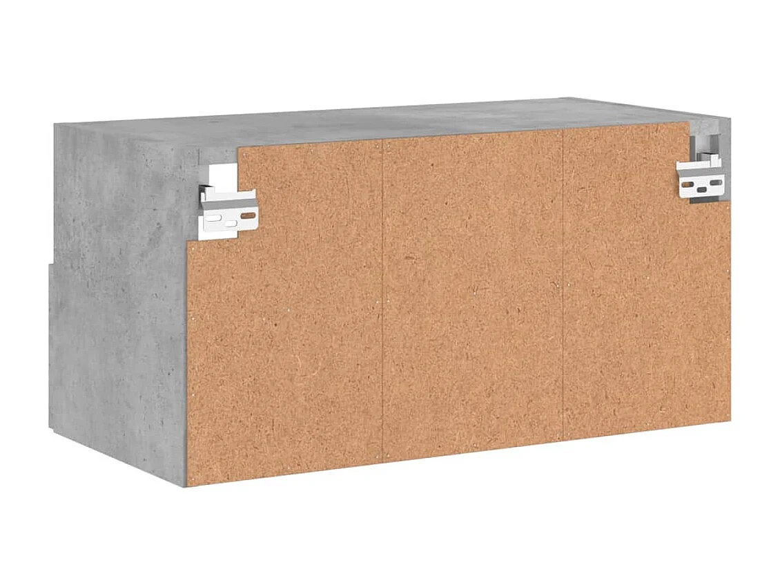 Mobile TV da parete grigio cemento 60x30x30 cm in legno ingegnerizzato