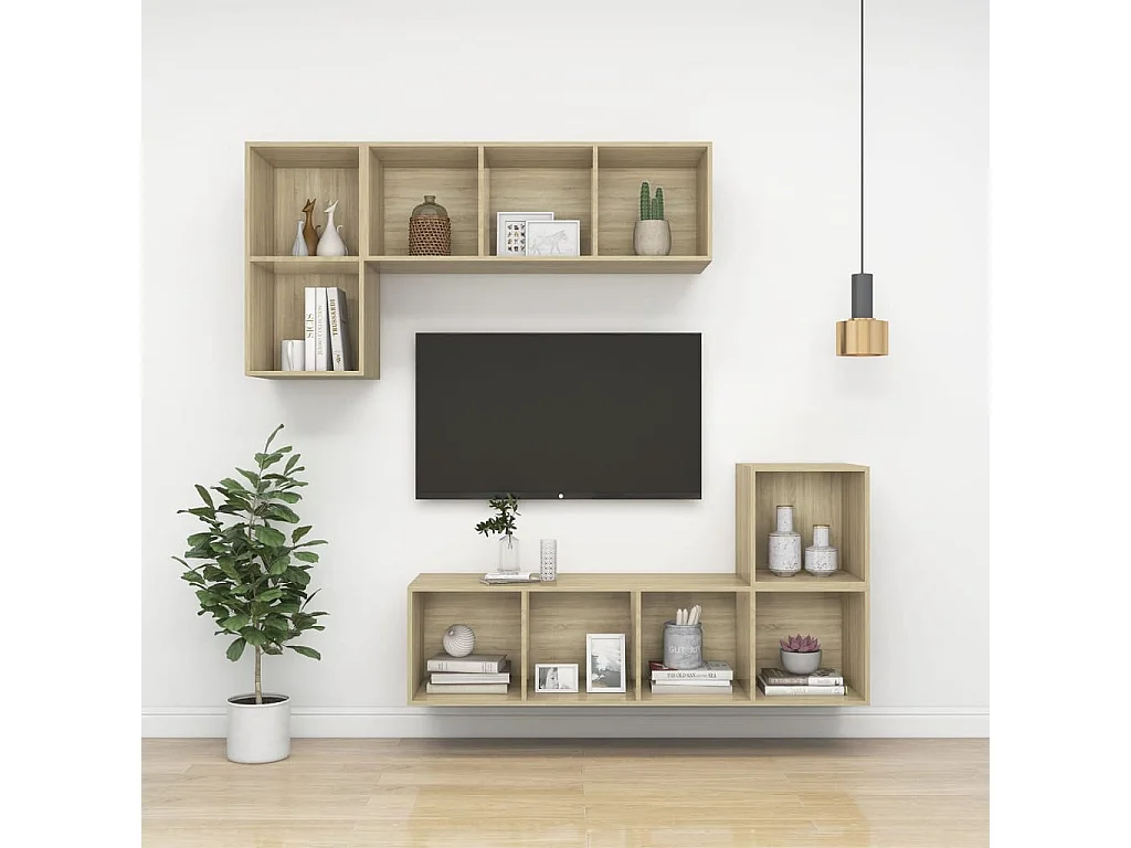 Meuble TV mural Chêne sonoma 37x37x72 cm Bois d’ingénierie