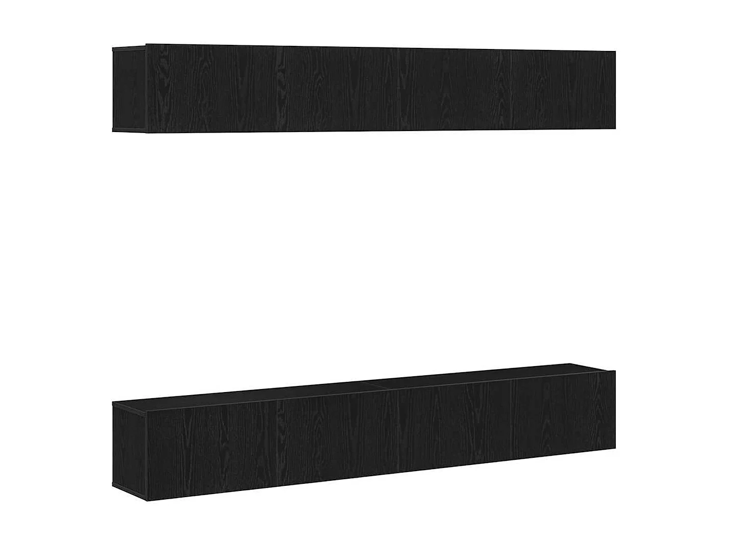 4-teiliges TV-Ständer-Set – Wandmontage in Schwarz-Eiche