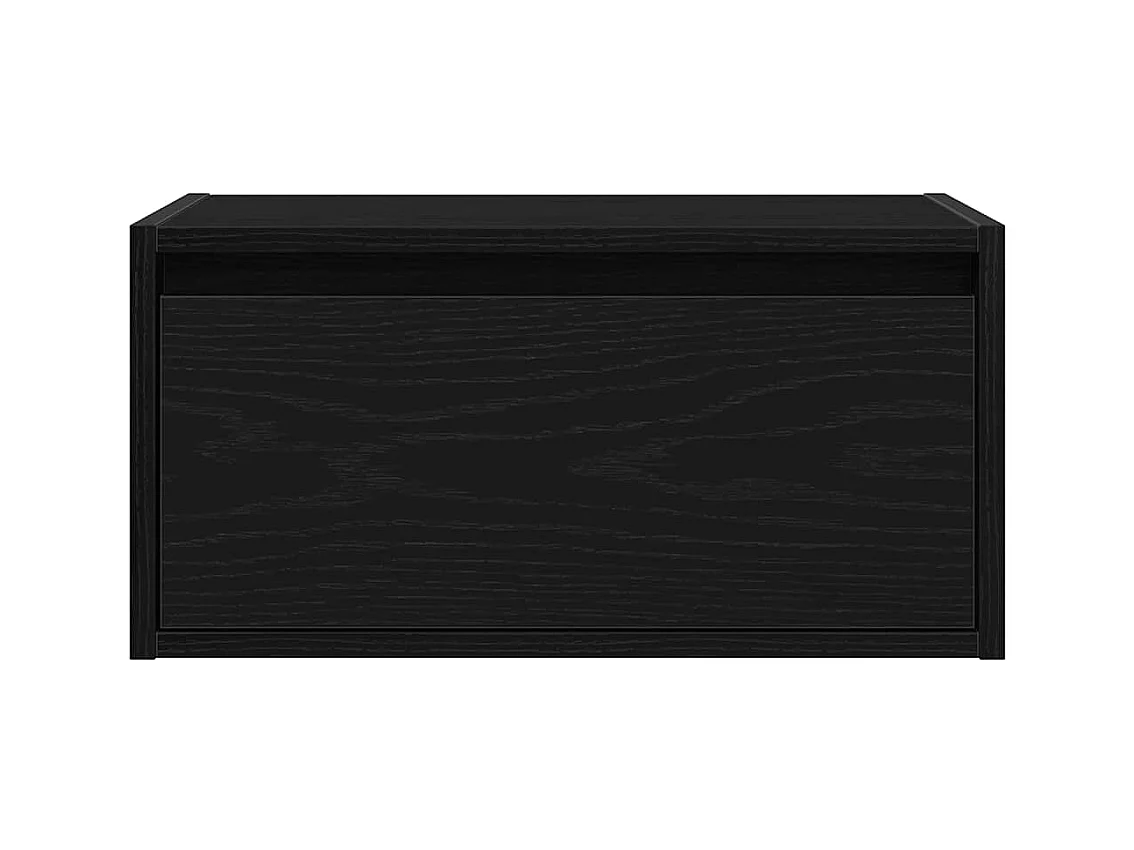 Table de chevet murale avec lumières LED chêne noir