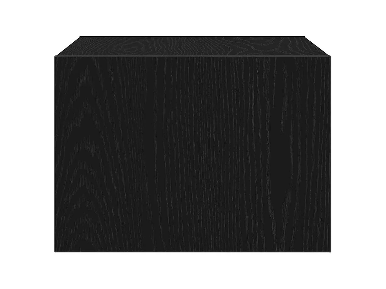 Table de chevet murale avec lumières LED chêne noir