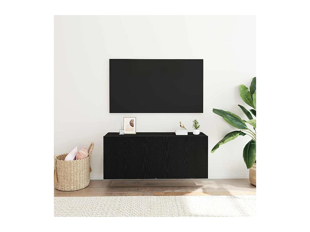 Meuble TV mural Chêne noir 100x30x41 cm Bois d'ingénierie