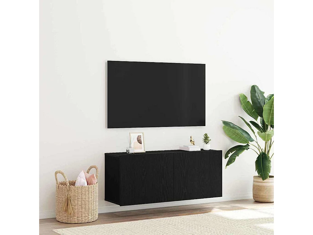 Meuble TV mural Chêne noir 100x30x41 cm Bois d'ingénierie