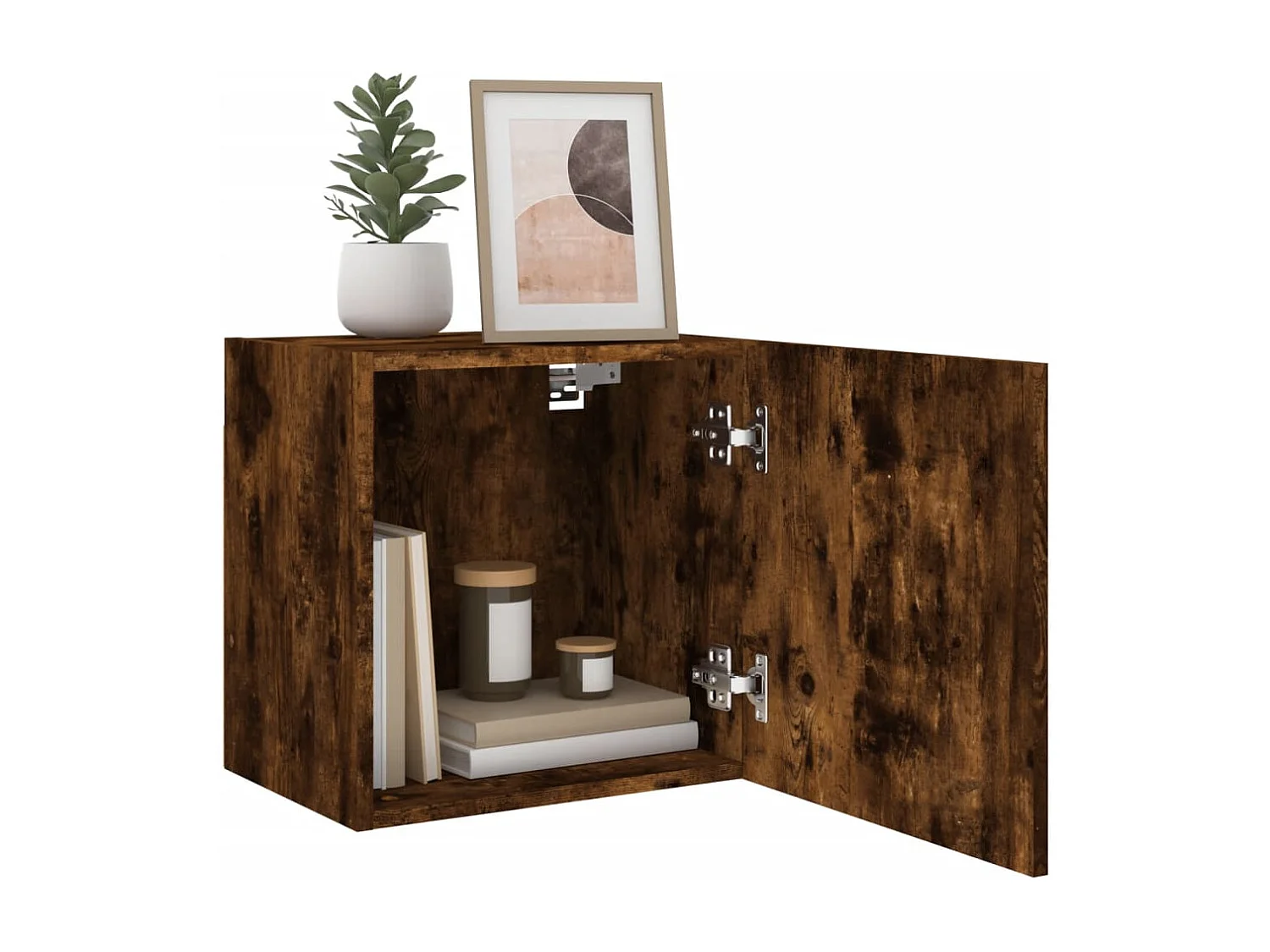 TV-Wandschrank aus geräucherter Eiche, 40,5 x 30 x 40 cm, Holzwerkstoff