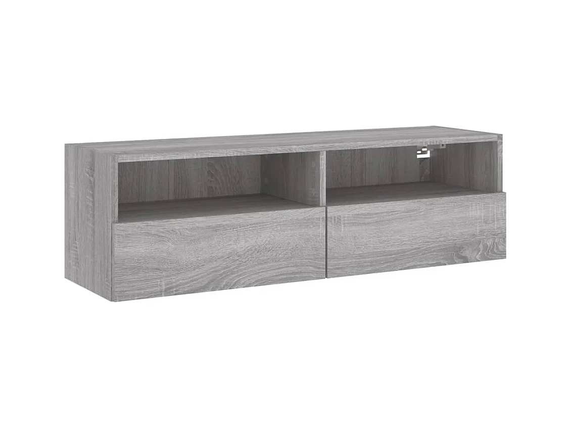 Sonoma Grauer TV-Wandschrank 100 x 30 x 30 cm, Holzwerkstoff