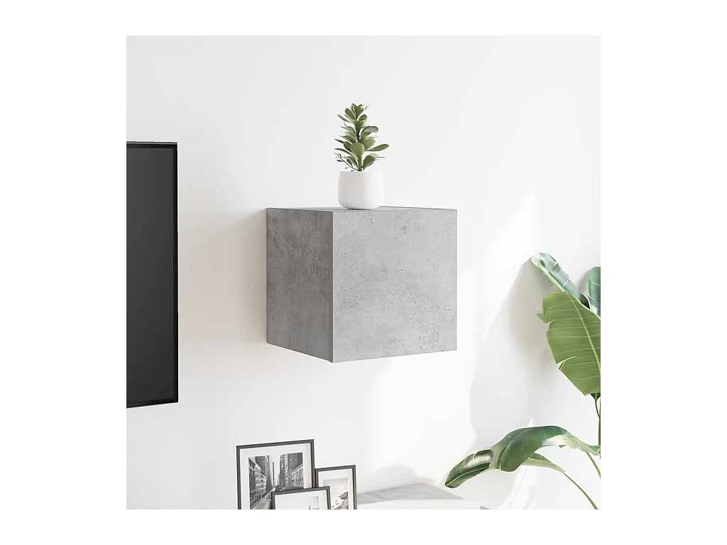 Mobile TV da parete grigio cemento 30,5x30x30 cm