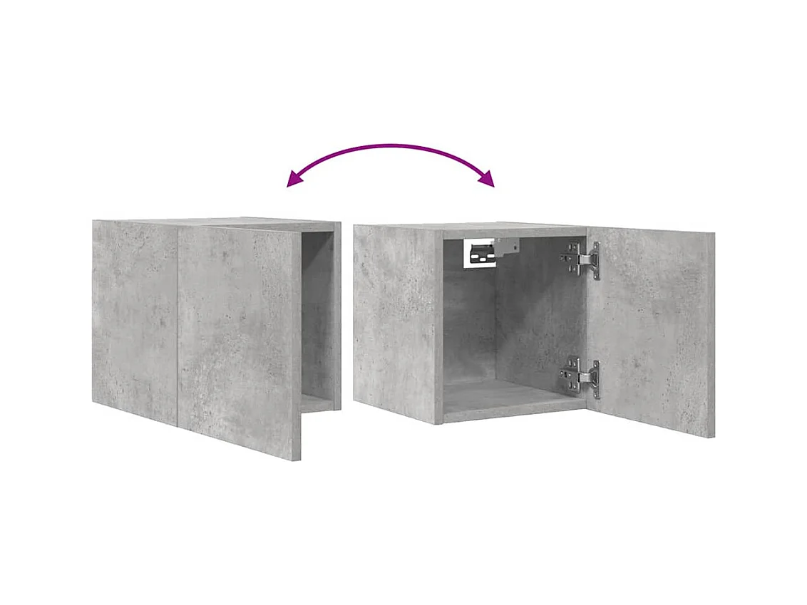 Mobile TV da parete grigio cemento 30,5x30x30 cm