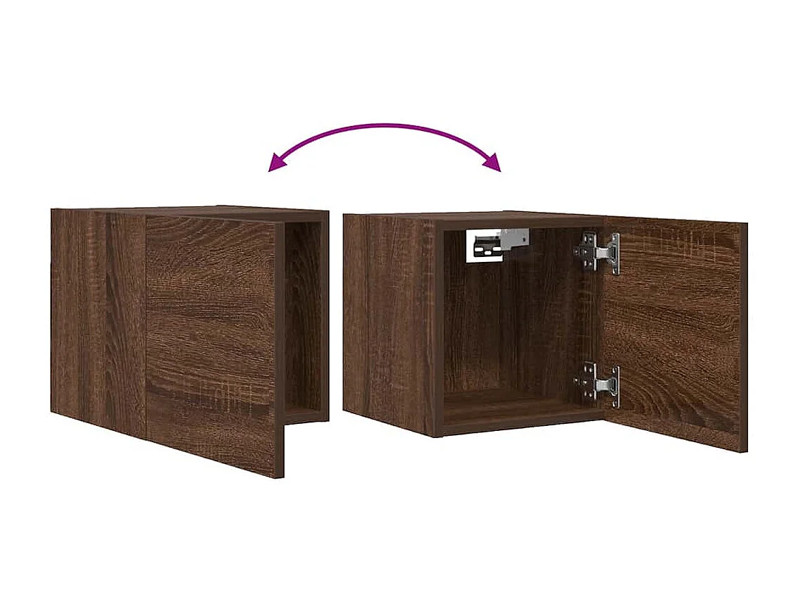 Mobile TV a parete Rovere marrone 30,5x30x30 cm