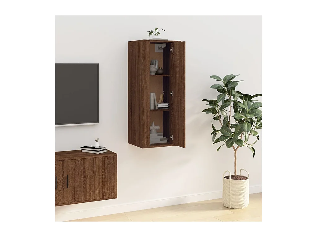 Wandmontierter TV-Schrank Braune Eiche 40x34,5x100 cm
