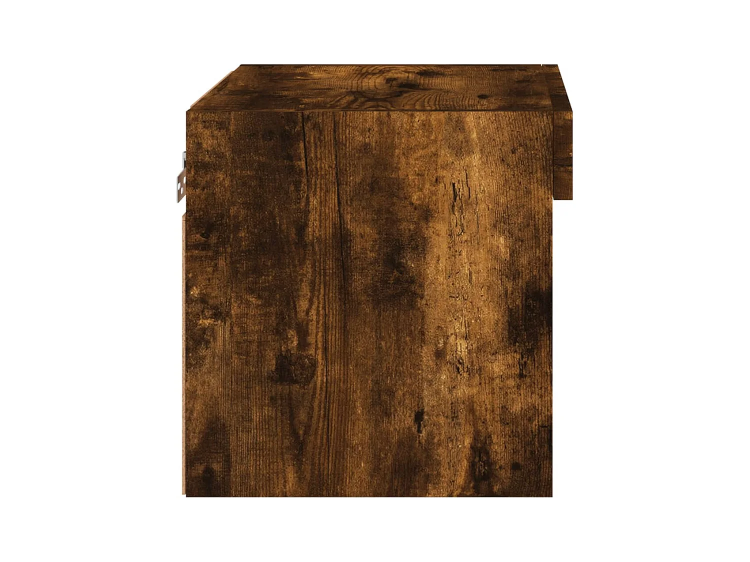 Table de chevet murale avec lumières LED chêne fumé