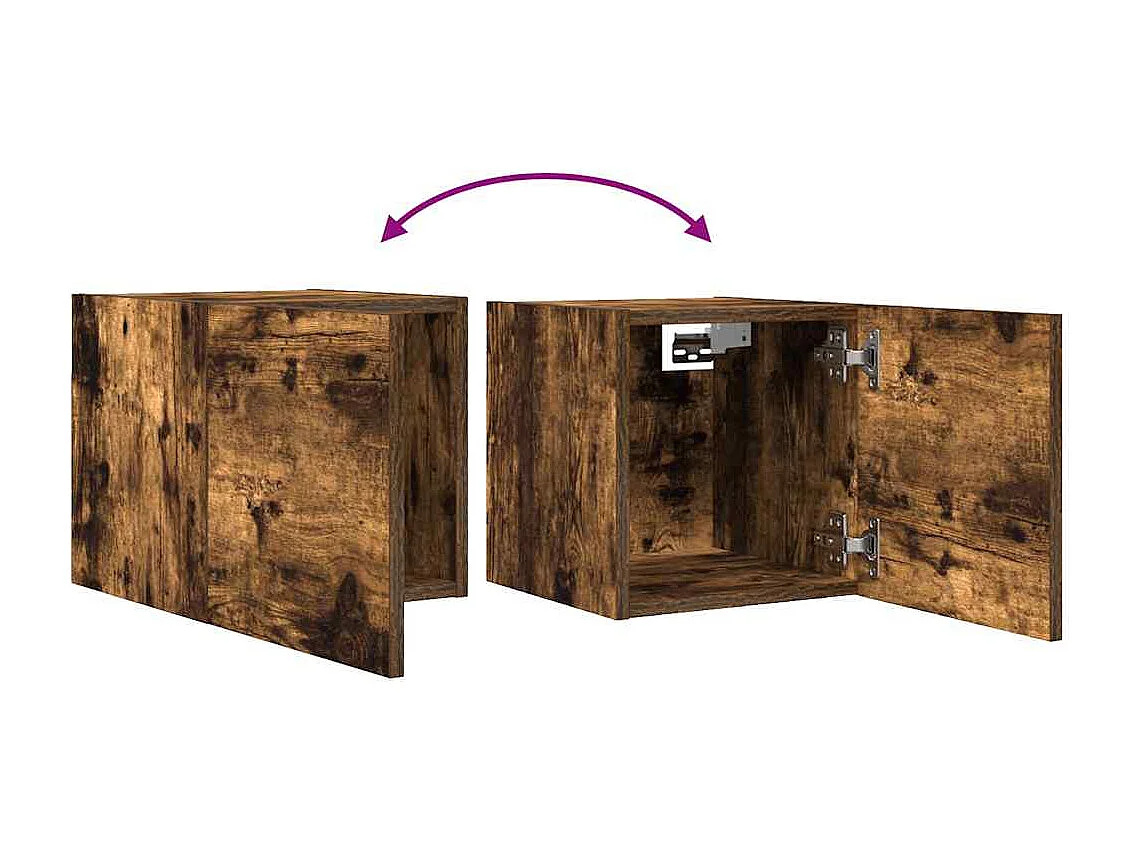 Mobile TV a parete Rovere affumicato 30,5x30x30 cm