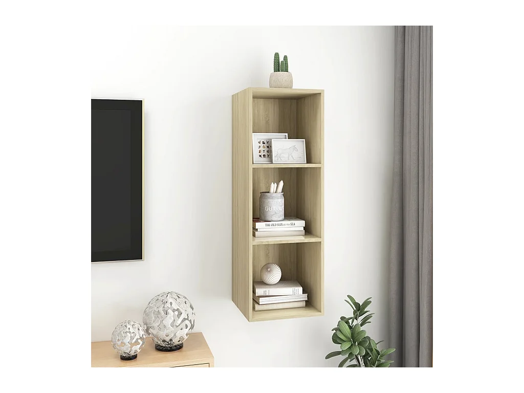 Meuble TV mural Chêne sonoma 37x37x107 cm Bois d’ingénierie