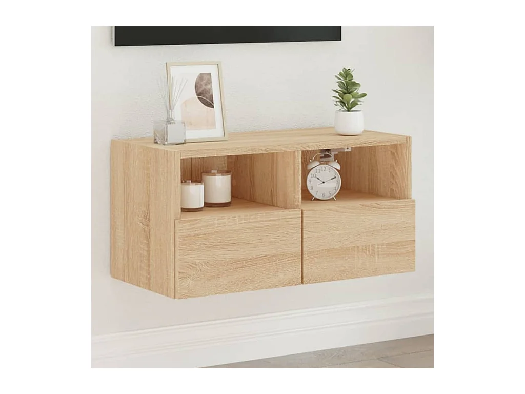 Meuble TV mural chêne sonoma 60x30x30 cm bois d'ingénierie