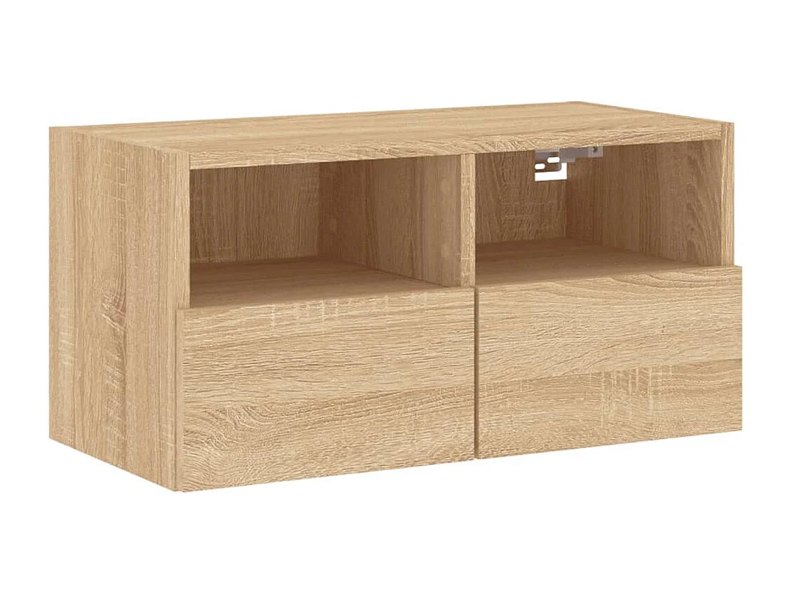 Sonoma eiken wandmeubel 60x30x30 cm bewerkt hout