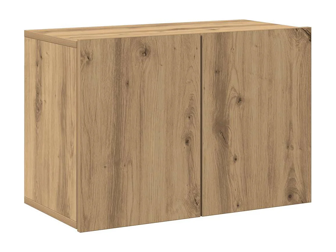 Mobile porta TV da parete in rovere fatto a mano 60x30x41 cm