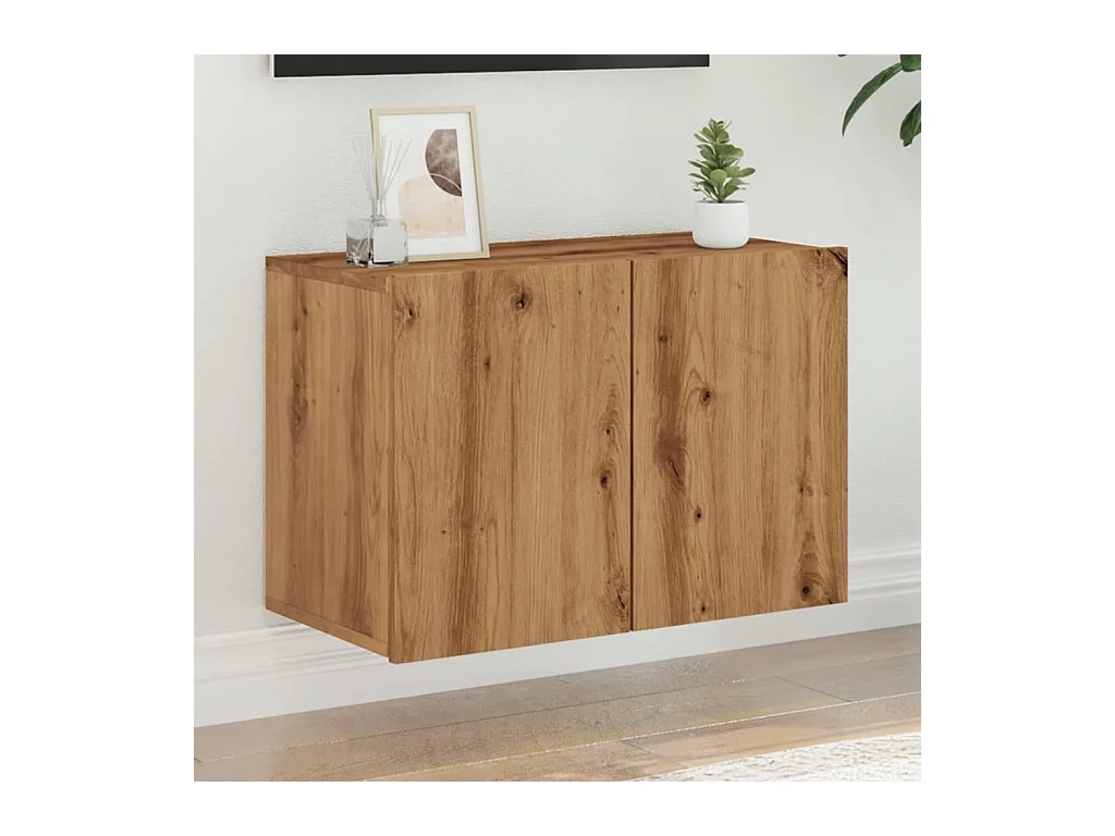 Mueble de TV de pared de roble hecho a mano 60x30x41 cm