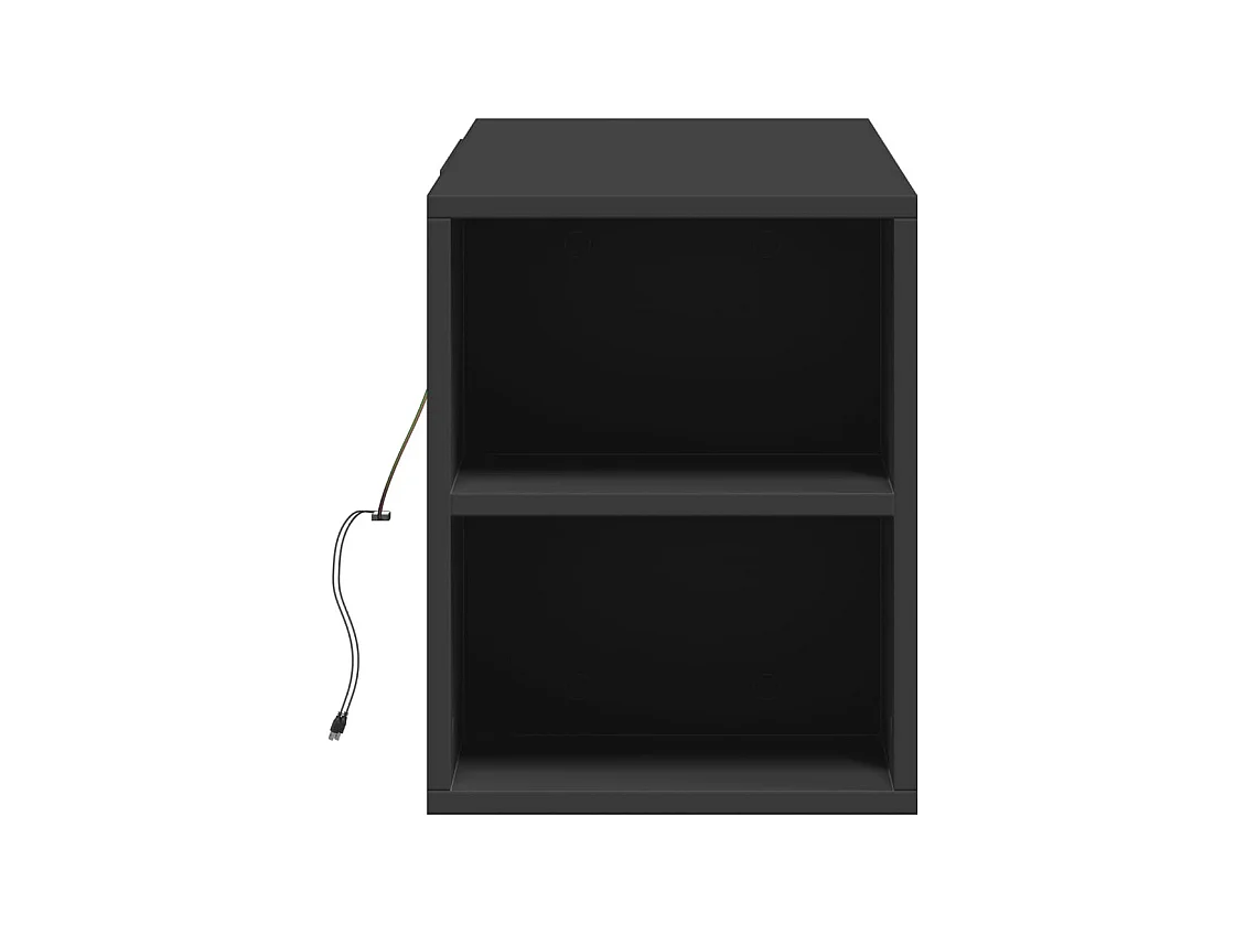 Wandmontierter TV-Schrank mit LED-Beleuchtung schwarz 135x31x39,5 cm