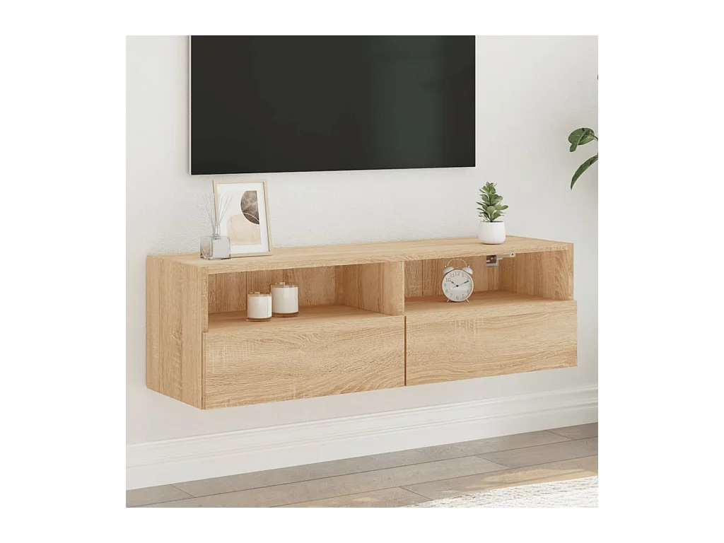 Mobile TV da parete in rovere Sonoma 100x30x30 cm in legno ingegnerizzato