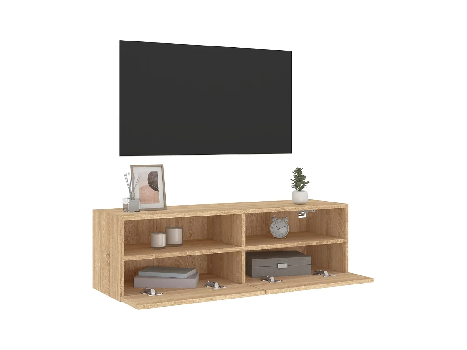 Mobile TV da parete in rovere Sonoma 100x30x30 cm in legno ingegnerizzato