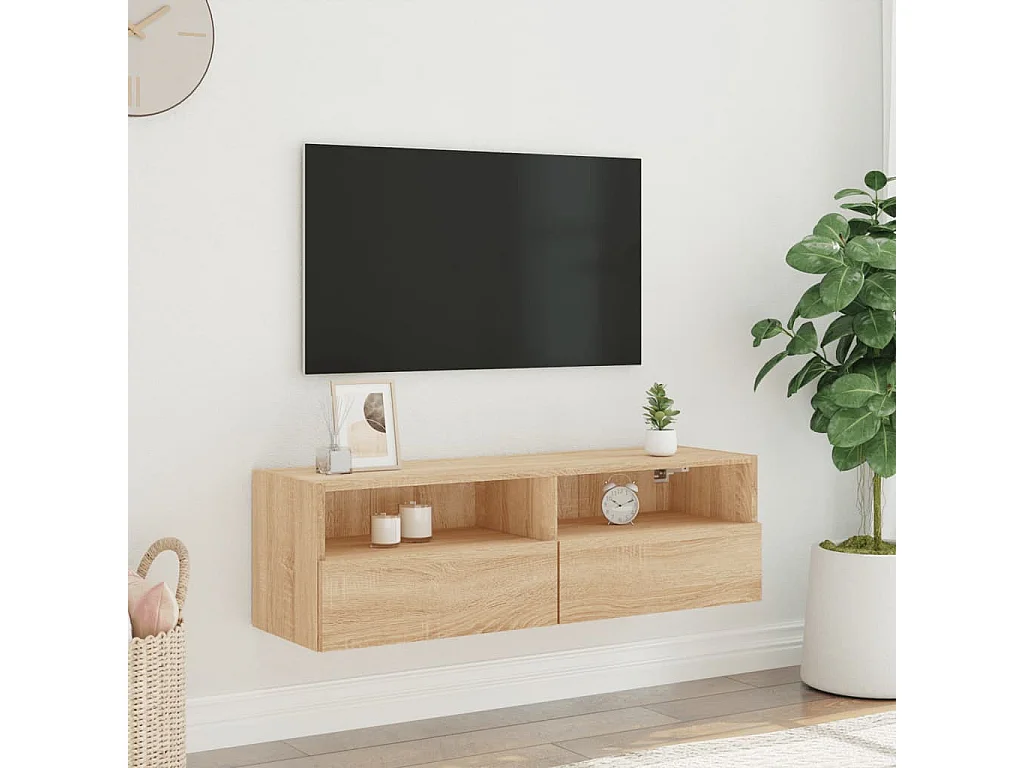 Mobile TV da parete in rovere Sonoma 100x30x30 cm in legno ingegnerizzato