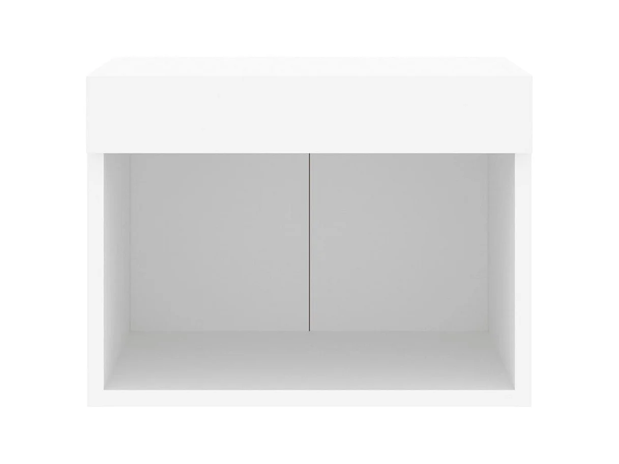 Table de chevet murale avec lumières LED blanc