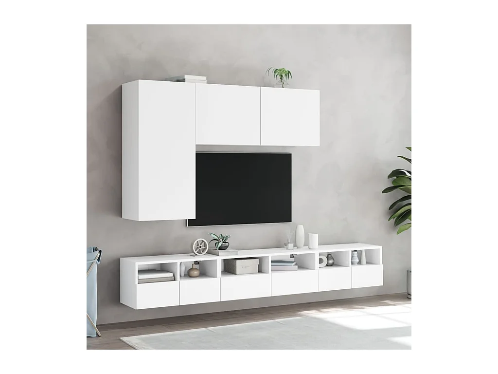 Mobile porta TV da parete bianco 60x30x30 cm in legno ingegnerizzato