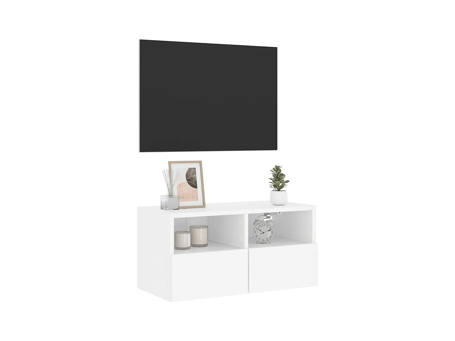 Mobile porta TV da parete bianco 60x30x30 cm in legno ingegnerizzato