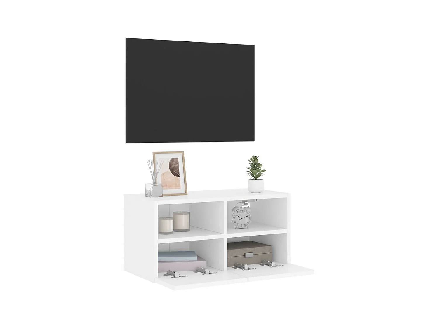 Mobile porta TV da parete bianco 60x30x30 cm in legno ingegnerizzato