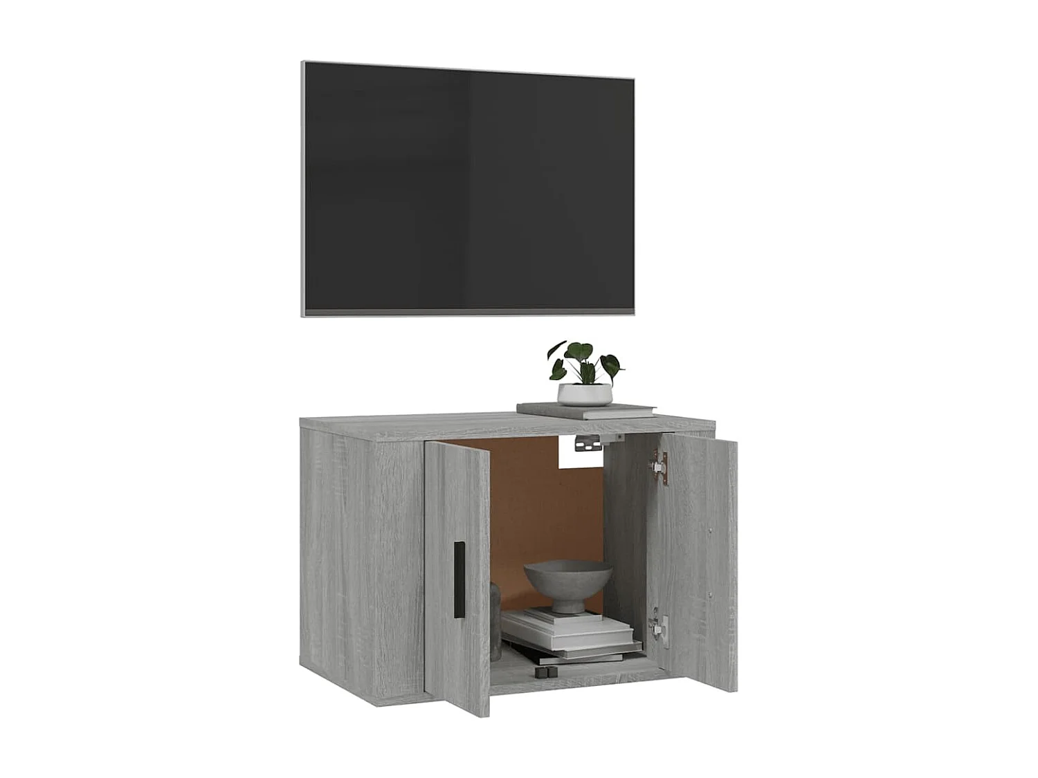 Mueble de TV de pared Sonoma gris 57x34,5x40 cm