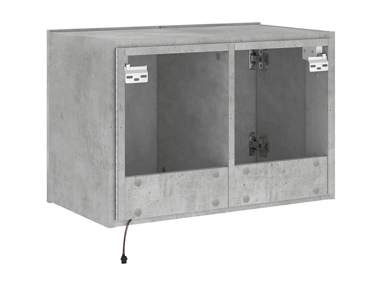 Mobile porta TV a parete con luci LED, grigio cemento, 60x35x41 cm