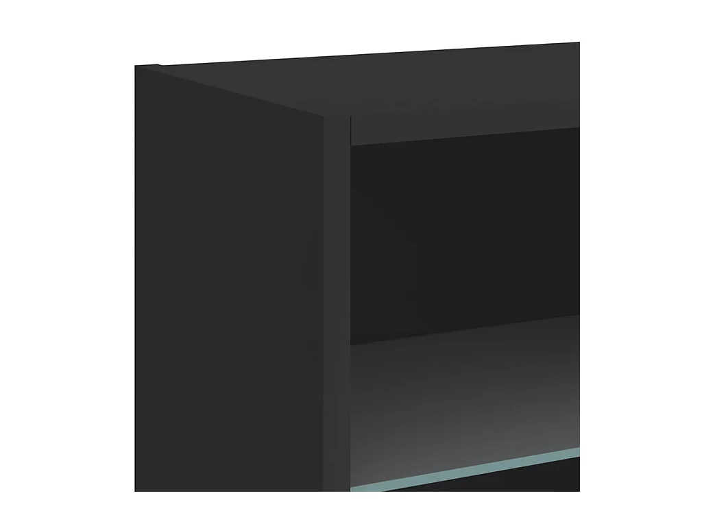 Table de chevet murale avec lumières LED noir