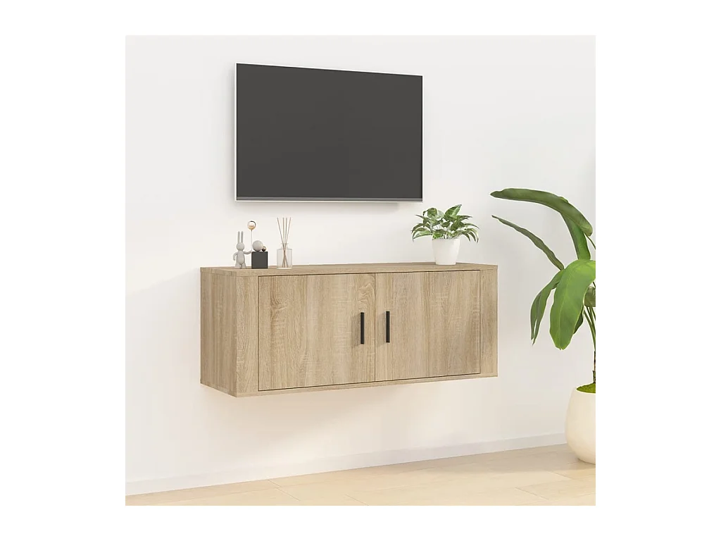 Meuble TV mural Chêne Sonoma 100x34,5x40 cm