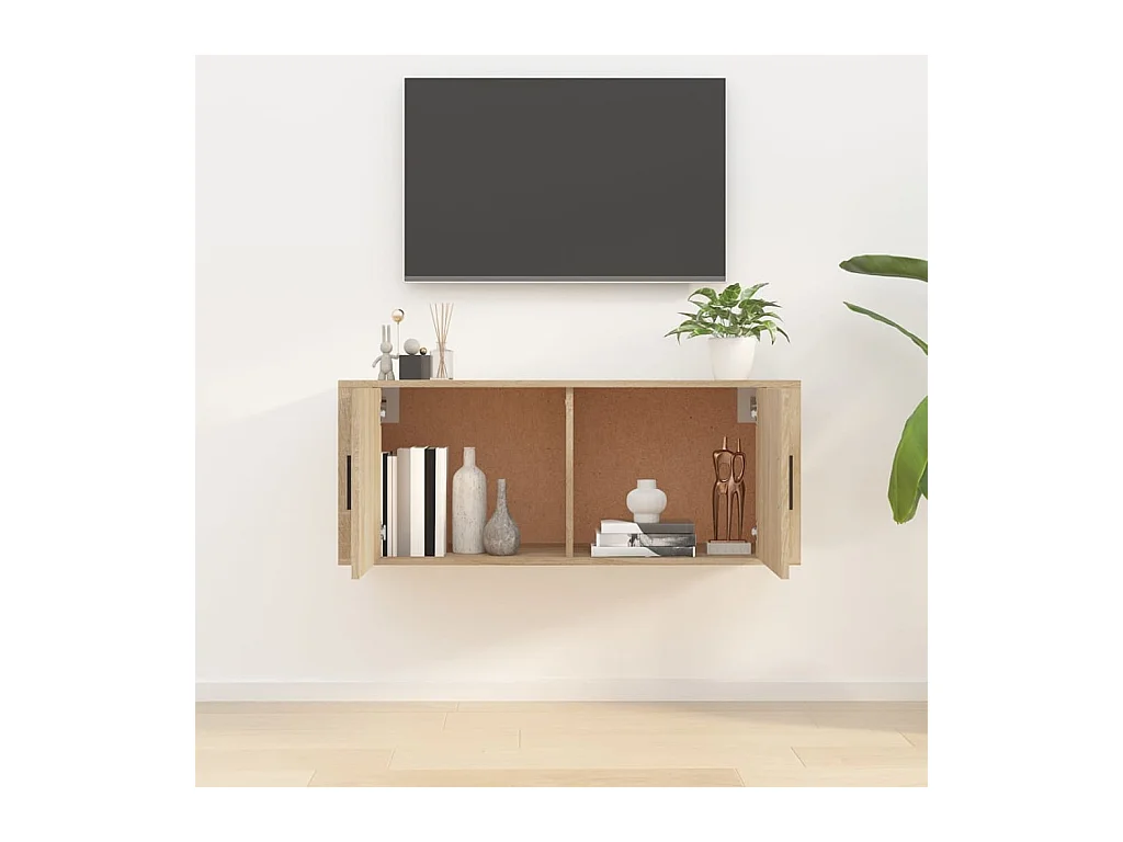 Meuble TV mural Chêne Sonoma 100x34,5x40 cm