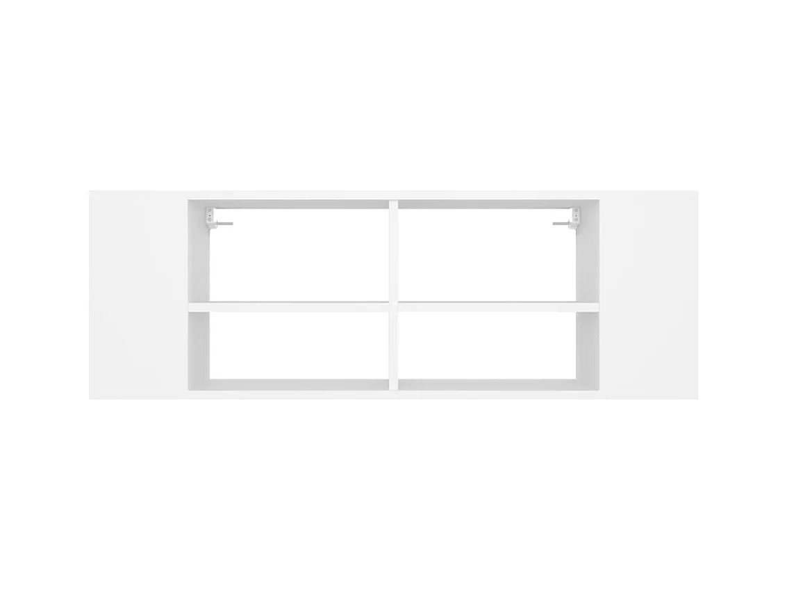 Mobile TV da parete bianco 102x35x35 cm in legno ingegnerizzato