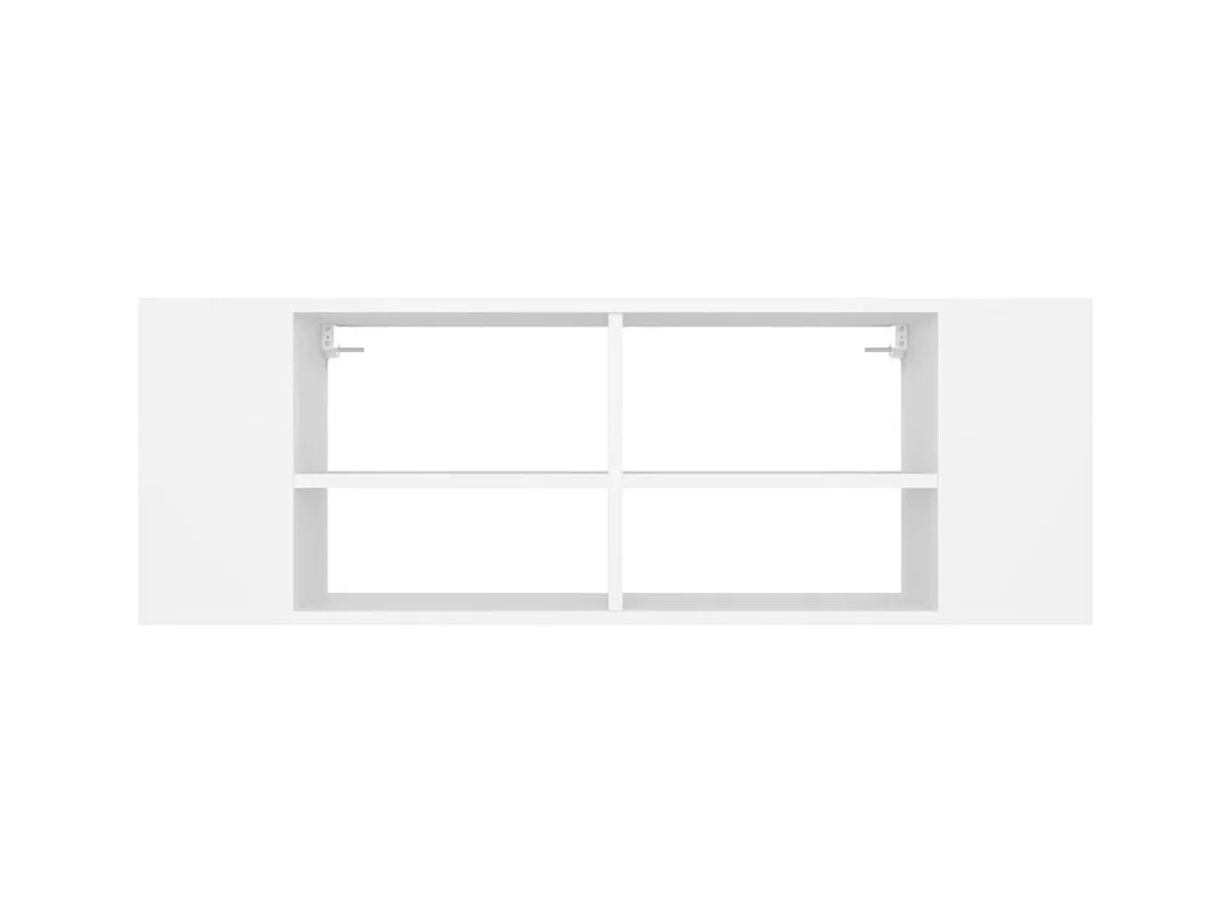 Mobile TV da parete bianco 102x35x35 cm in legno ingegnerizzato